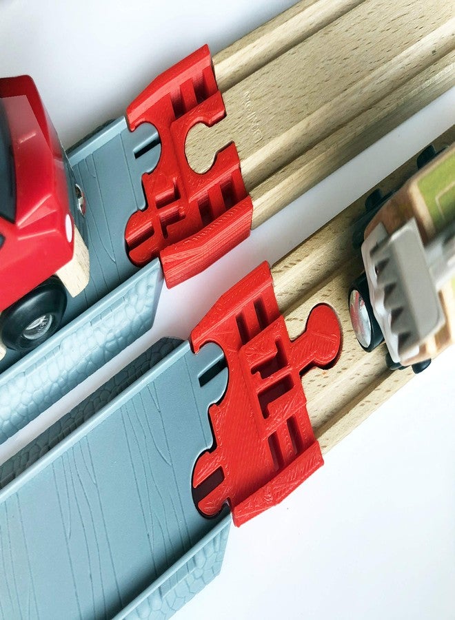 TrainLab Learning Curve Thomas & Friends to Wooden Railway Train Track Adapters (Red) - Image 1
